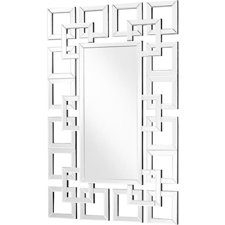 Elegant Decor 47.5 in. Sparkle Contemporary Rectangle Mirror - Elegant Textured Look, Clear MR9129
